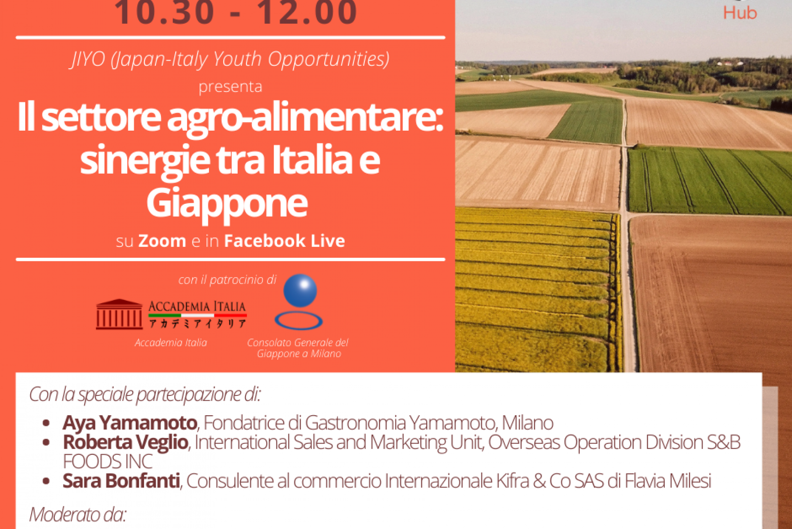 Il settore agro-alimentare: sinergie tra Italia e Giappone (The agri-food sector: synergies between Italy and Japan) – 18 settembre 2021, 10.30-12.00
