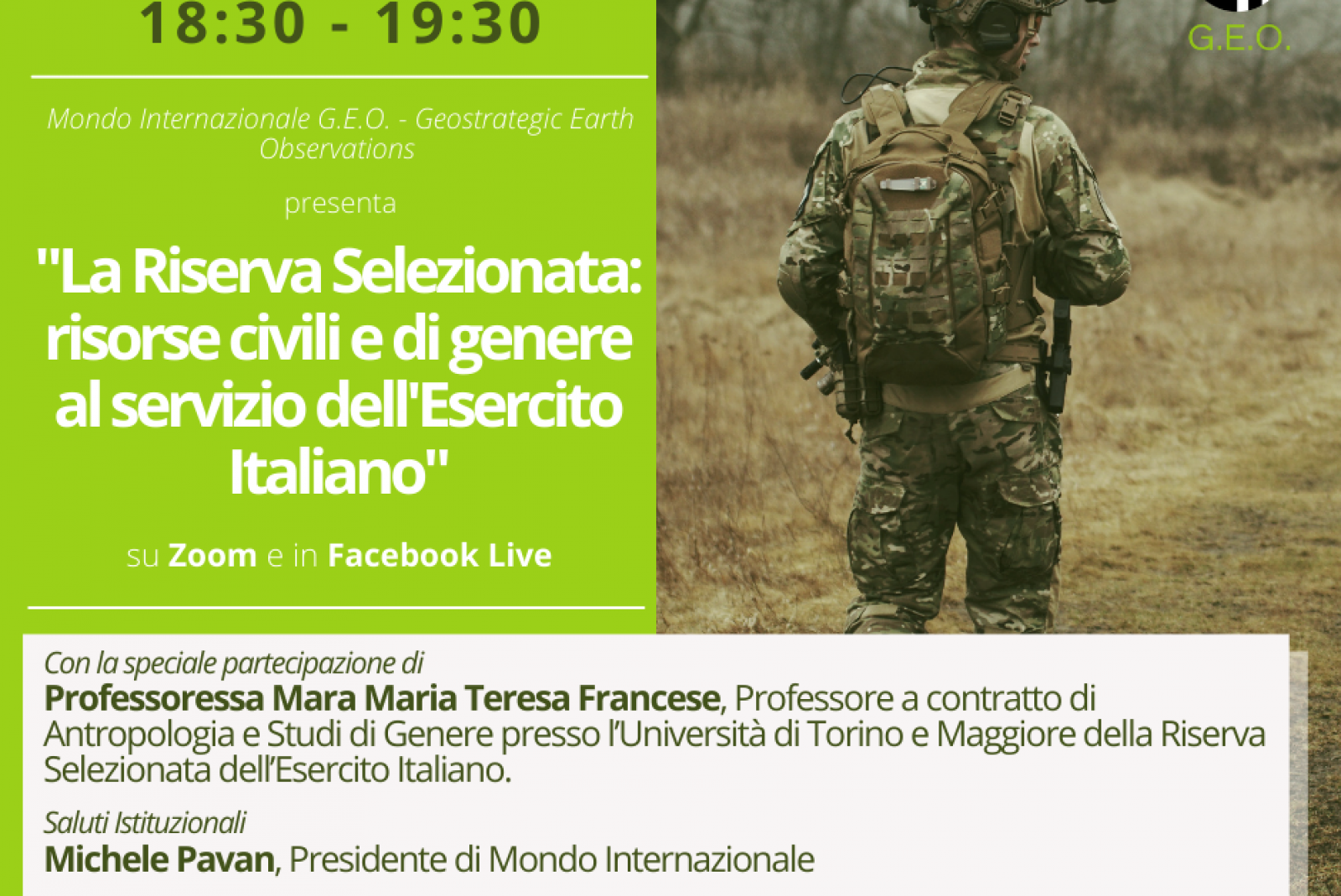 La Riserva Selezionata: risorse civili e di genere al servizio dell'Esercito Italiano - 11 giugno 2021